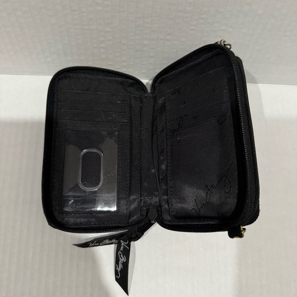 Vera Bradley Yellow & Black Double Zip Around Mini Purse W/O Cross Body Strap - Picture 3 of 9